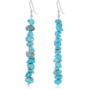 PLATYCO المرأة الأحجار الكريمة الخرز أقراط 925 فضة أقراط الخرز اليدوية استرخى أقراط هدية للنساء الفتيات in Kuwait