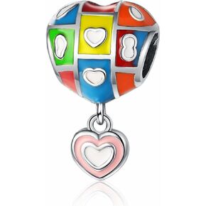 mycherish الحب القلب نجمة القمر الهواء بالون سحر تتدلى للأساور والقلائد المرأة الخرز سحر تتدلى 925 الفضة الاسترليني 5a الزركون مكعب، عيد الميلاد هدايا مجوهرات عيد الأم لها in Kuwait