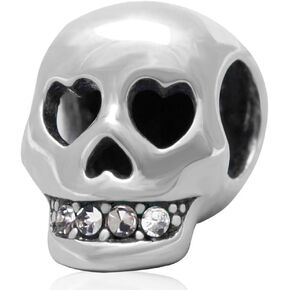 925 Sterling Silver Charm Skeleton Charm Skull Charm Halloween Charm fit for Pandora Bracelet