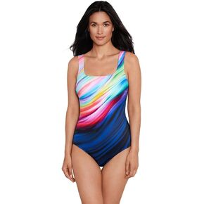 Penbrooke ShapeSolver Sport Women's Holy Streak Scoop Neck Soft Cup One Piece Swimsuit