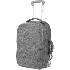 J WORLD NEW YORK Rover Carry-On Backpack w/Wheels. Rolling Laptop, Grey, One Size