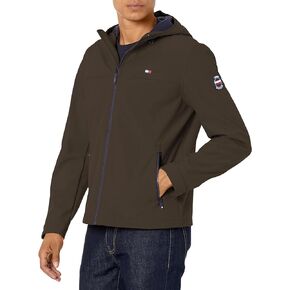 Tommy Hilfiger Men's Lightweight Performance Softshell Hoody Jacket, Olive