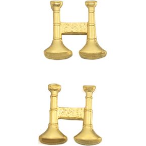 Smith & Warren Two Parallel Fire Captain Bugles Collar Brass Rank Insignia Gold Finish Fire Uniform Pin