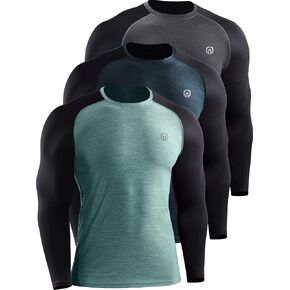 NELEUS Men's Dry Fit Long Sleeve Athletic Running Shirts