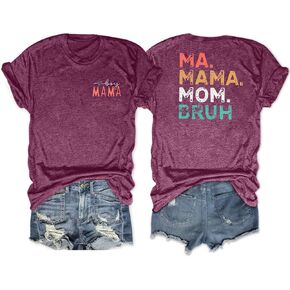 تي شيرت ما ماما أمي بروه للسيدات والأولاد ماما تي شيرت مضحك ماما مطبوع عليه حروف قمصان كاجوال بأكمام قصيرة تي شيرت in Kuwait