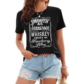 Women Graphic Vintage Band Tees Country Western Cowgirl Casual T-Shirt