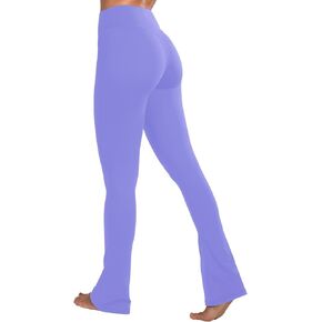 Sunzel Butterflycra High Waist Mini Flared Leggings for Women, Tummy Control Casual Flare Yoga Pants for Yoga Workout Gym 30" Periwinkle XX-Large in Kuwait