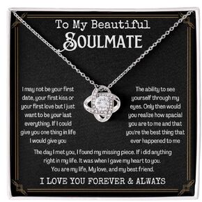 To My Soulmate Necklace For Women, To My Wife Necklace From Husband, Love Knot Necklace Gifts For Wife From Husband, Birthday Gifts For Wife, Beautiful Soulmate Jewelry On Christmas in Kuwait