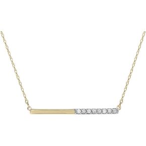 Keepsake Diamond Bar Necklace for Women in 10k White or Yellow Gold 1/10ct (I-J, I3), 17 inch