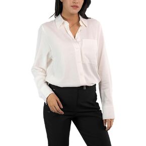 SANDY & SID Women's Button Down Shirts Casual Long Sleeve Shirt with Pocket for Office Work Business