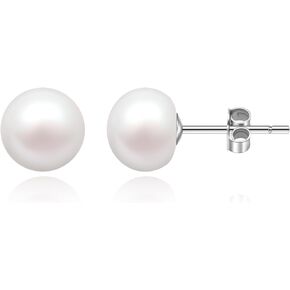Velvique Pearl Stud Earrings,Handpicked Freshwater Cultured Pink Pearl,925 Sterling Silver stud,925 Sterling Silver stud in Saudi Arabia