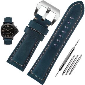 Leather Watch Bands for Men, Vintage Top Grain Leather Watch Strap Compatible with Panerai Watch Band, Genuine Leather Bracelet Watch Replacement Band 20mm 22mm 24mm 26mm