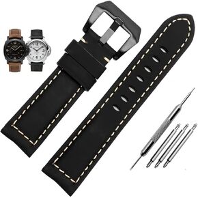 Vintage Leather Watch Bands for Men - Top Grain Leather Compatible with Panerai Watch Band - 20mm, 22mm, 24mm, 26mm in Kuwait
