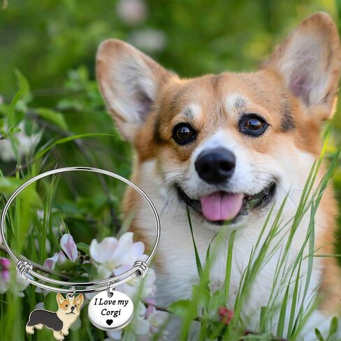 BAUNA Corgi Dog Gift I Love My Corgi Bracelet Gifts for Dog Lover Corgi Mom Gift in Saudi Arabia