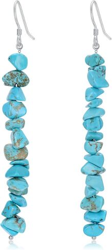 PLATYCO المرأة الأحجار الكريمة الخرز أقراط 925 فضة أقراط الخرز اليدوية استرخى أقراط هدية للنساء الفتيات in Kuwait