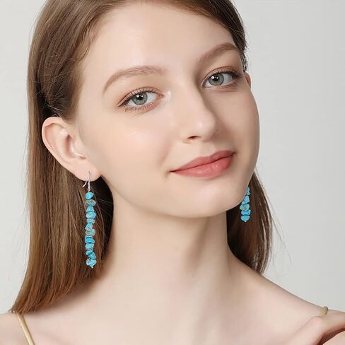 PLATYCO المرأة الأحجار الكريمة الخرز أقراط 925 فضة أقراط الخرز اليدوية استرخى أقراط هدية للنساء الفتيات in Kuwait