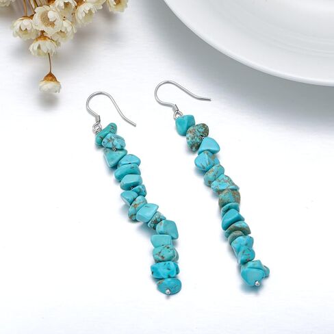 PLATYCO المرأة الأحجار الكريمة الخرز أقراط 925 فضة أقراط الخرز اليدوية استرخى أقراط هدية للنساء الفتيات in Kuwait