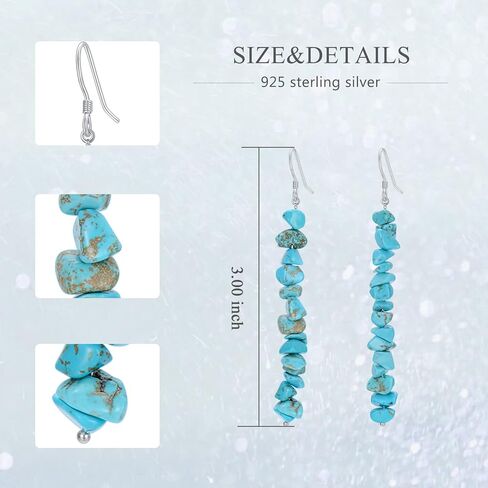 PLATYCO المرأة الأحجار الكريمة الخرز أقراط 925 فضة أقراط الخرز اليدوية استرخى أقراط هدية للنساء الفتيات in Kuwait