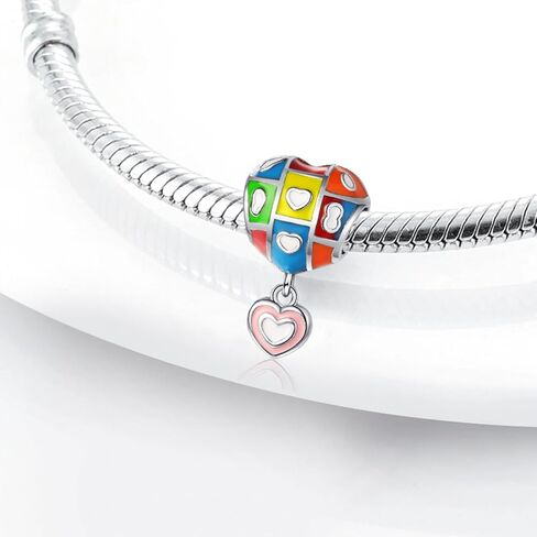 mycherish الحب القلب نجمة القمر الهواء بالون سحر تتدلى للأساور والقلائد المرأة الخرز سحر تتدلى 925 الفضة الاسترليني 5a الزركون مكعب، عيد الميلاد هدايا مجوهرات عيد الأم لها in Kuwait