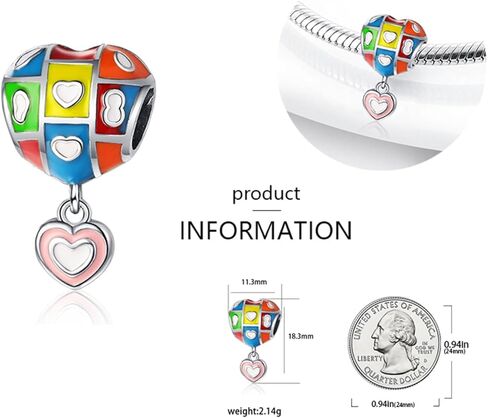 mycherish الحب القلب نجمة القمر الهواء بالون سحر تتدلى للأساور والقلائد المرأة الخرز سحر تتدلى 925 الفضة الاسترليني 5a الزركون مكعب، عيد الميلاد هدايا مجوهرات عيد الأم لها in Kuwait