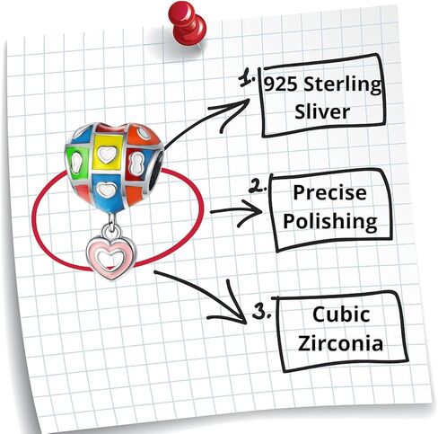 mycherish الحب القلب نجمة القمر الهواء بالون سحر تتدلى للأساور والقلائد المرأة الخرز سحر تتدلى 925 الفضة الاسترليني 5a الزركون مكعب، عيد الميلاد هدايا مجوهرات عيد الأم لها in Kuwait