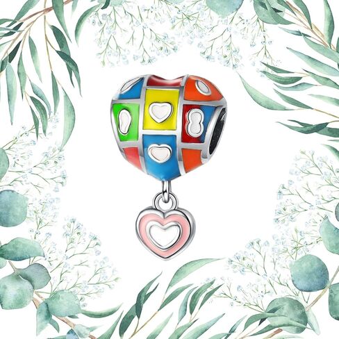 mycherish الحب القلب نجمة القمر الهواء بالون سحر تتدلى للأساور والقلائد المرأة الخرز سحر تتدلى 925 الفضة الاسترليني 5a الزركون مكعب، عيد الميلاد هدايا مجوهرات عيد الأم لها in Kuwait