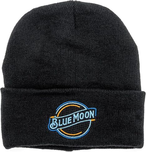 Tee Luv Blue Moon Logo Beanie - Beer Brand Knit Hat (Black) in Saudi Arabia