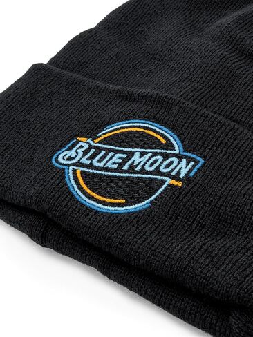 Tee Luv Blue Moon Logo Beanie - Beer Brand Knit Hat (Black) in Saudi Arabia