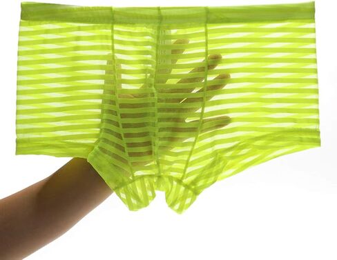 سراويل داخلية قصيرة للرجال من KAMUON مكونة من 4 قطع مثيرة منخفضة الارتفاع شفافة من خلال شبكة بوكسر in Kuwait