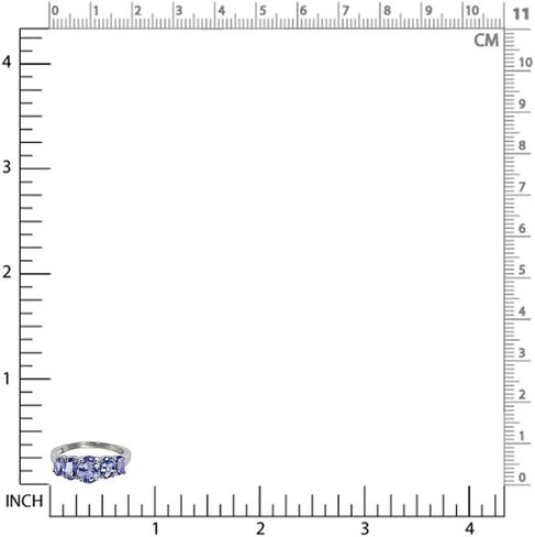 Silvershake Graduated 5-Stone Gemstone in White Gold Plated 925 Sterling Silver Right Hand Anniversary Ring Jewelry for Women in Kuwait