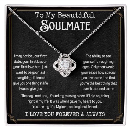 To My Soulmate Necklace For Women, To My Wife Necklace From Husband, Love Knot Necklace Gifts For Wife From Husband, Birthday Gifts For Wife, Beautiful Soulmate Jewelry On Christmas in Kuwait