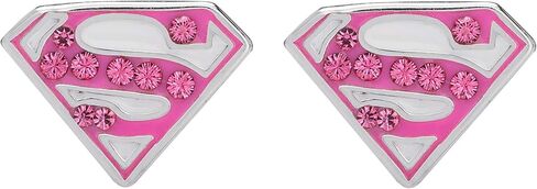 DC Comics Superman Jewelry for Women Sterling Silver Crystal Rose Earrings in Saudi Arabia