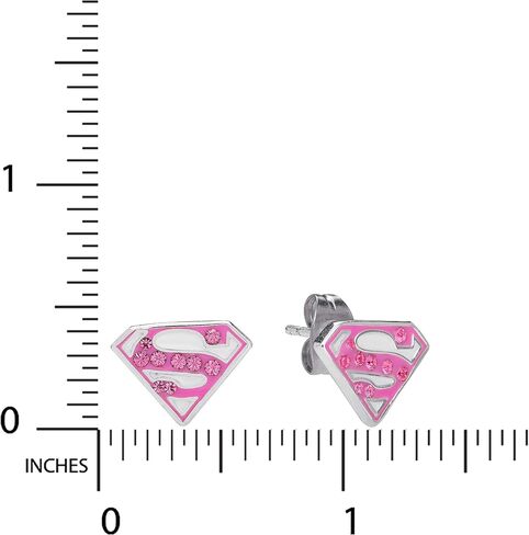 DC Comics Superman Jewelry for Women Sterling Silver Crystal Rose Earrings in Saudi Arabia