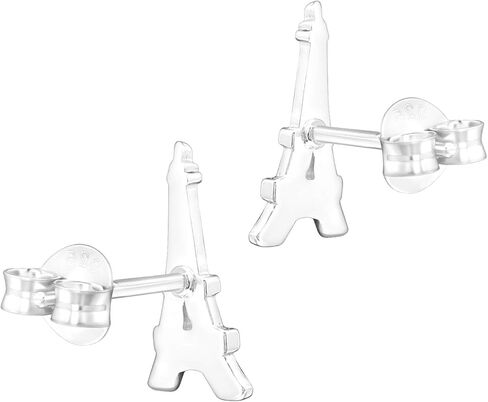 AUBE JEWELRY Hypoallergenic 925 Sterling Silver Eiffel Tower Statue Stud Earrings for Women in Kuwait