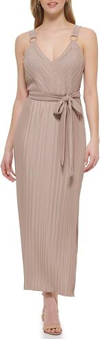 GUESS Women's Crystal Pleated Maxi Waist Tie Dress in Kuwait