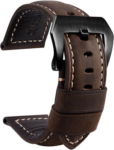 Leather Watch Bands for Men, Vintage Top Grain Leather Watch Strap Compatible with Panerai Watch Band, Genuine Leather Bracelet Watch Replacement Band 20mm 22mm 24mm 26mm in Saudi Arabia