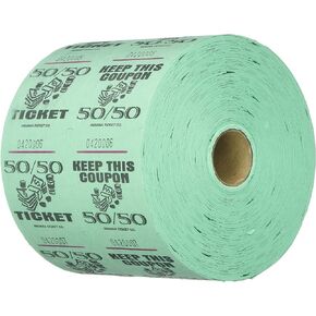 Green 50/50 Raffle Tickets : roll of 1000