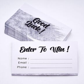CLEVER SIGNS Raffle Tickets, 200-Pack, Enter to Win Cards, 3.5" x 2", Entry Form Cards for Contests, Auction Tickets for Ruffle, Raffle Tickets for Events