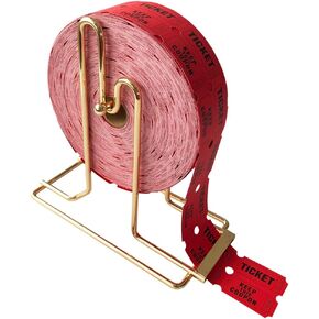 Raffle Ticket Dispenser - 1PC Brass Plated Ticket Holder for Single-Roll & Double-Roll Tickets