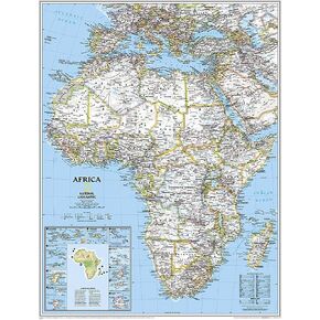 National Geographic Africa Wall Map - Classic - Laminated (24 x 30.75 in) (National Geographic Reference Map) in Kuwait