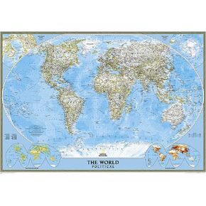 National Geographic World Wall Map - Classic - Laminated (43.5 x 30.5 in) (National Geographic Reference Map) in Kuwait