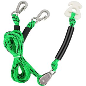 Self Centering Tow Harness for Watersports, Heavy Duty Boat Tow Harness with 2 Permanent Antirust Stainless Steel Rider