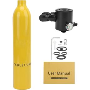 Diving Tank Kit, Portable 0.5L Mini Diving Tank with Diving Regulator, Underwater Exploration Emergency Rescue Scuba Tank, Scuba Cylinder for Underwater Entertainment/Diving Operation(Yellow)
