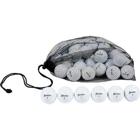 Clean Green Golf Balls 12-48 Recycled Used Srixon Q-Star Golf Ball Mix - Good Condition Graded Srixon Golf Balls - Includes GolfBalls and Mesh Carrying Bag