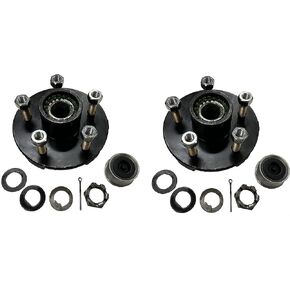 eCustomhitch 2-Pack Trailer Wheel Hub Pre-Greased Complete Kit Steel 5 Lug (4.5) 84 3500lb