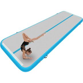 Inflatable Air Gymnastics Mat 10ft/13ft/16ft/20ft Tumbling Mat with Electric Pump 4.3ft Extra Wide 4 Inches Thich Tumble Track for Home Use/Training/Cheerleading/Yoga/Water
