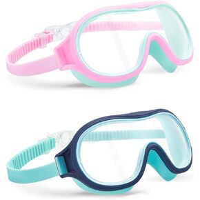 Aegend 2 Pack Swim goggles for Kids 3-15, Anti-Fog Anti-UV Wide Vision Waterproof, No leak Swimming goggles for Boys Girls