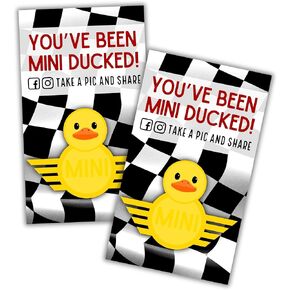 Lashicorn You’ve Been Ducked Mini Card Cooper | 50 pk 2x3.5" Attach Tags to Rubber Ducks General British Flag Car Game Eyelashes