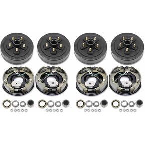 LIBRA 2 Sets LIBRA Trailer Hub Drum Kits 5 on 4.5" B.C w/Self-Adjusting 10"x2-1/4" Electric Brakes for tandem 3500 Lbs Axles
