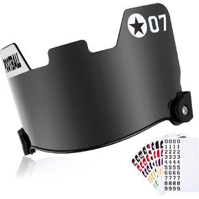 1 Pcs Universal Football Helmets Visor for Youth Adult, Scratch Resistant UV Resistant, Eye Protection for Helmet and Facemask, with 9 Style Adhesive Stickers